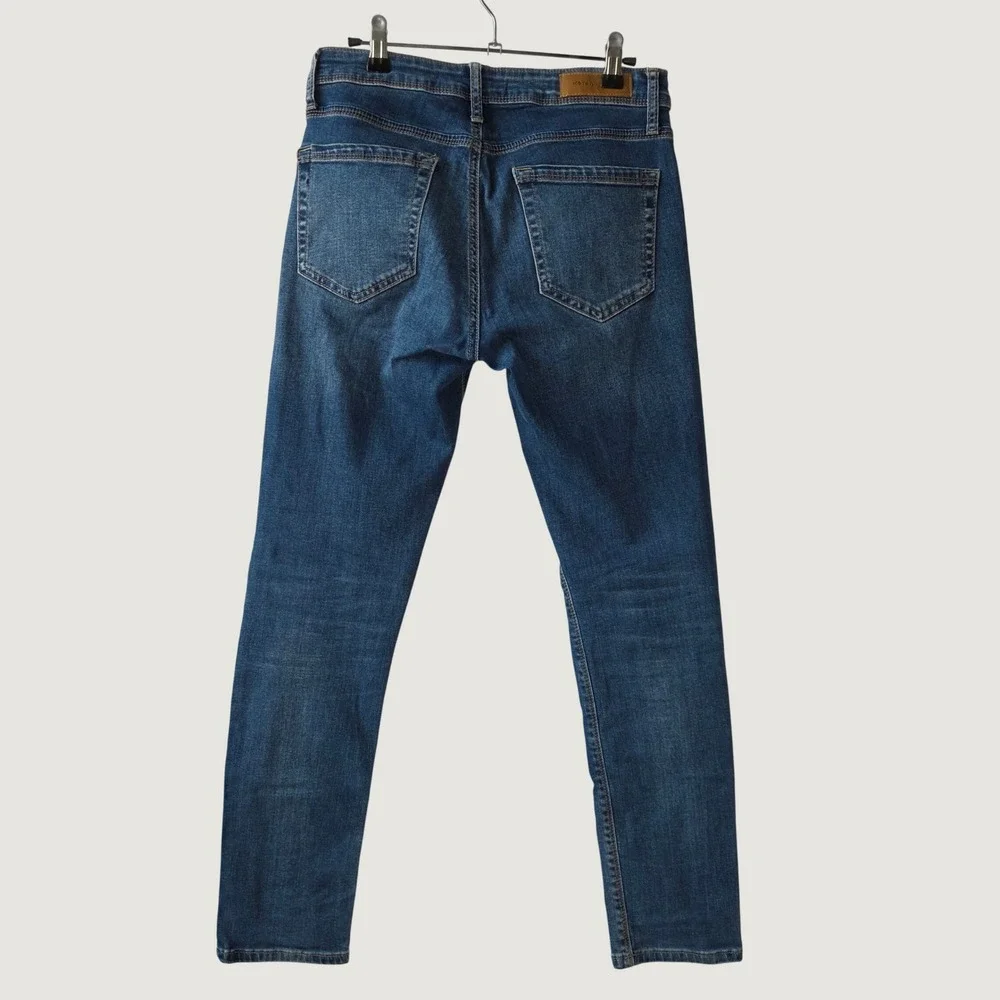 Koton Brad Slim Fit Jeans Mens 29x30 Blue Excellent Distressed Patched Denim